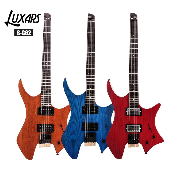 New arrival Swamp Ash Mahogany body HPL fingerboard adjustable Tune bridge Headless Electric guitar with H-H Alnico V pickup