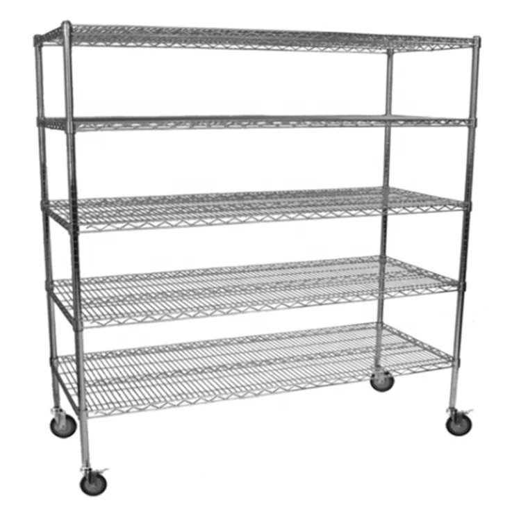 kitchen shelving 4 tier  chrome shelving pole  wire shelving unit metal rack shelf