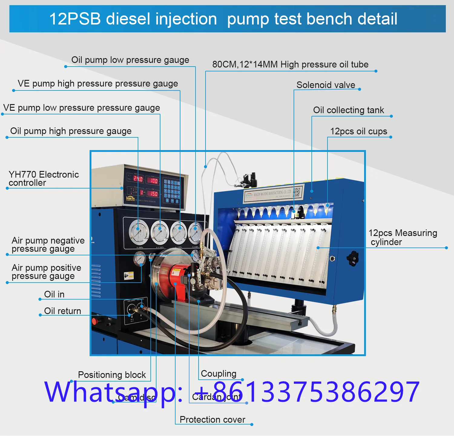 High Quality Diesel Pump Test Bench 12PSB Mechanical Injector Pump Analyzer Auto Repair 12PSB Injector Test Bench