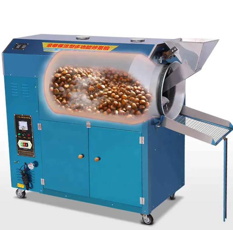 soybean sesame roasting machine gas rotary drum roaster Multifunctional Stainless Steel Corn Roasting Machine