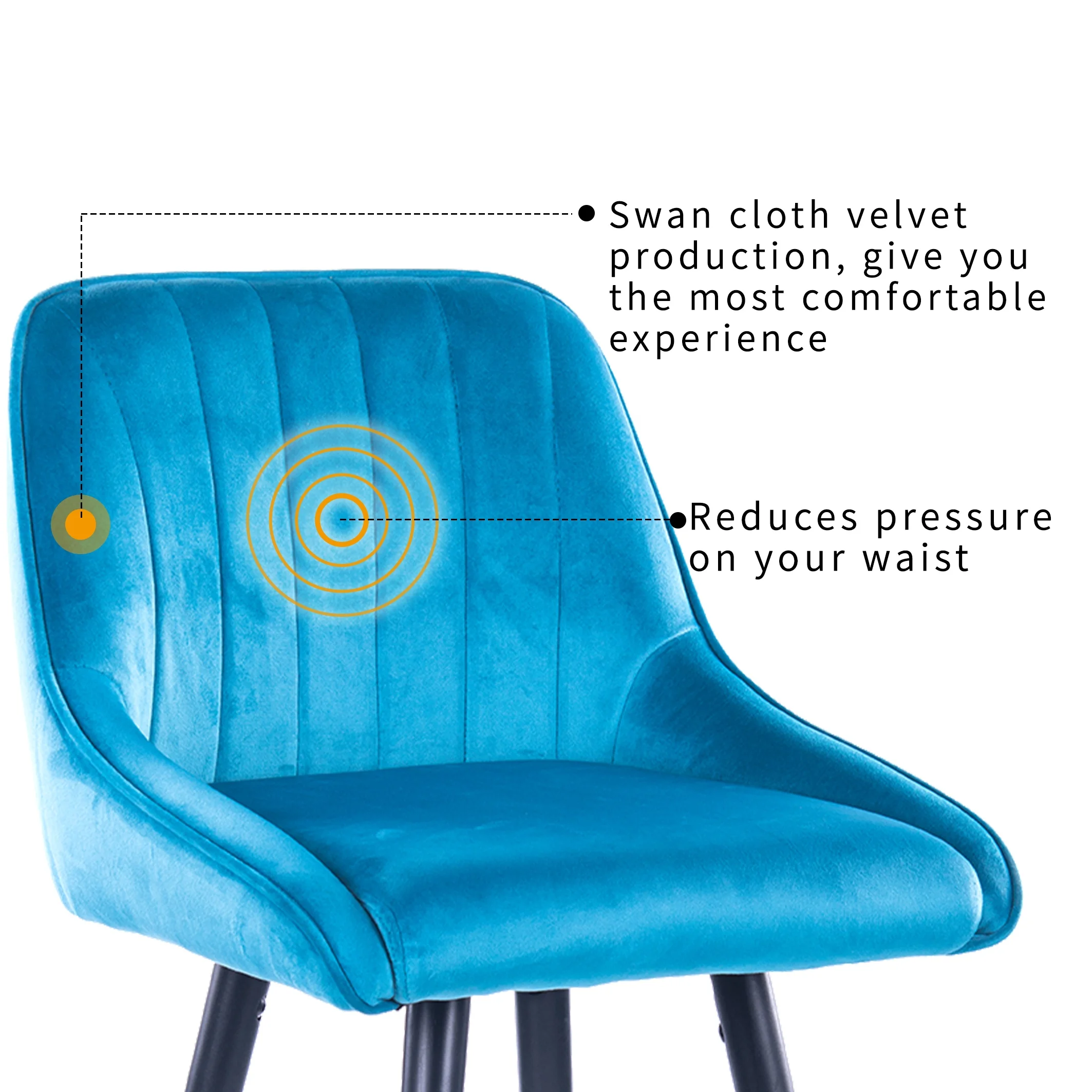 Factory direct hotel velvet bar chair stool dining