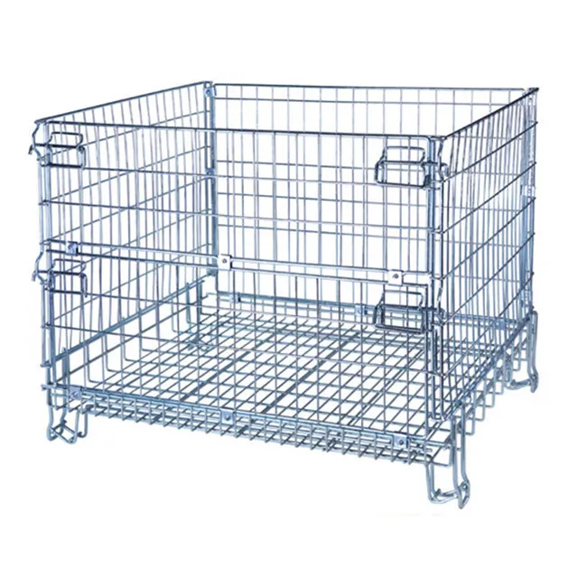 China factory sell steel folding wire mesh container directly