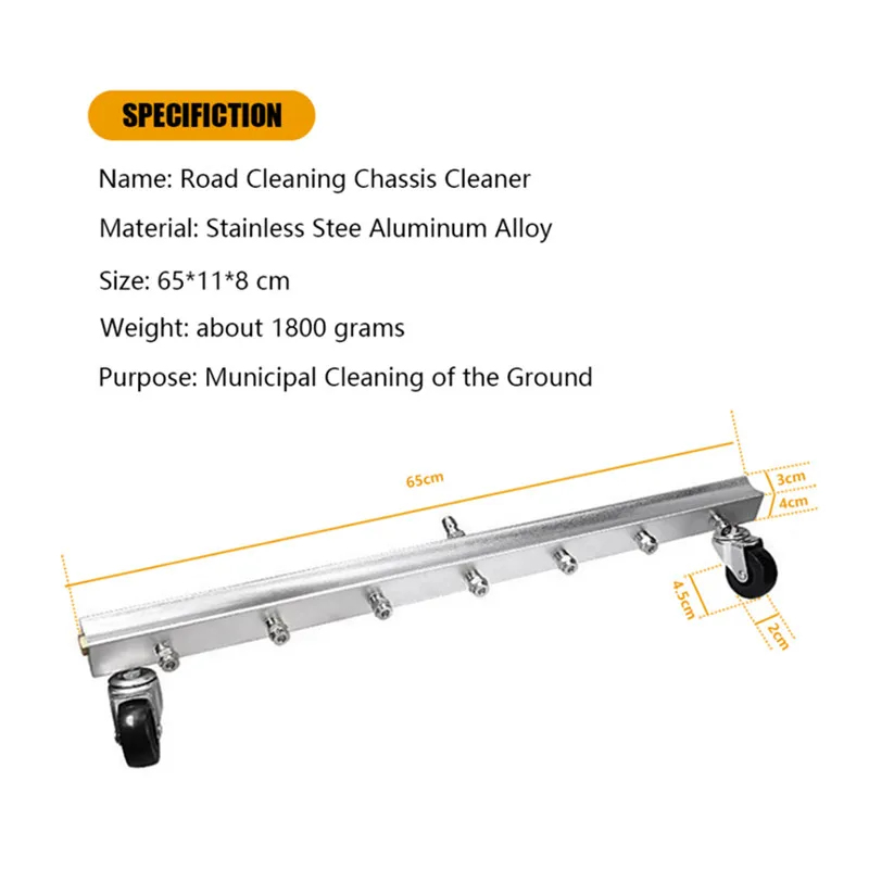 SHAN DUN High Pressure Washer Undercarriage Cleaner 7 Nozzle Road Cleaning Tool, 4000 PSI Road Cleaning Machine