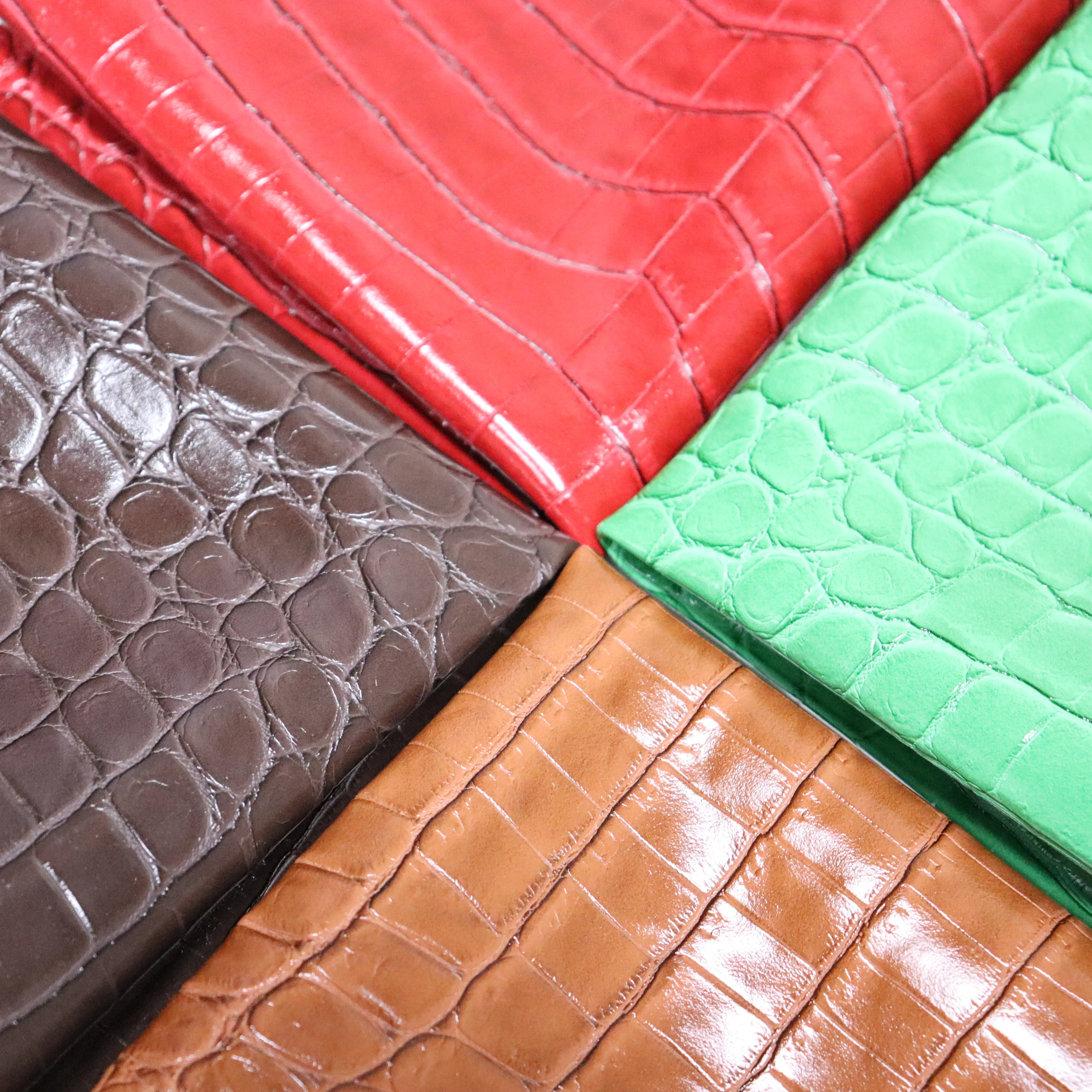 Durable Using Coloful Animal Crocodile Pattern PU Synthetical Leather