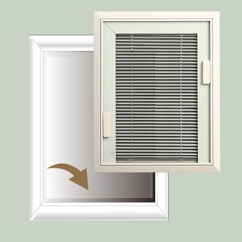 Door And Windows Insulated Glass Aluminum Slats Louver retrofit Integral Blinds between window Kit Shutter intu blinds