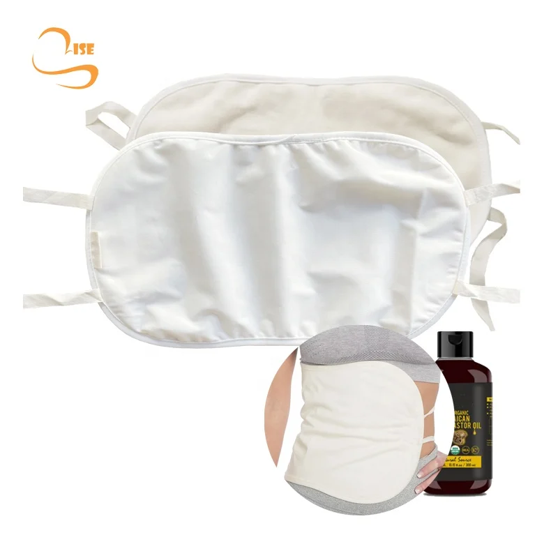 Machine Washable Anti Oil Leak Soft Ties Reusable Organic Castor Oil Pack Kit for Liver Detox,Constipation and Inflammation