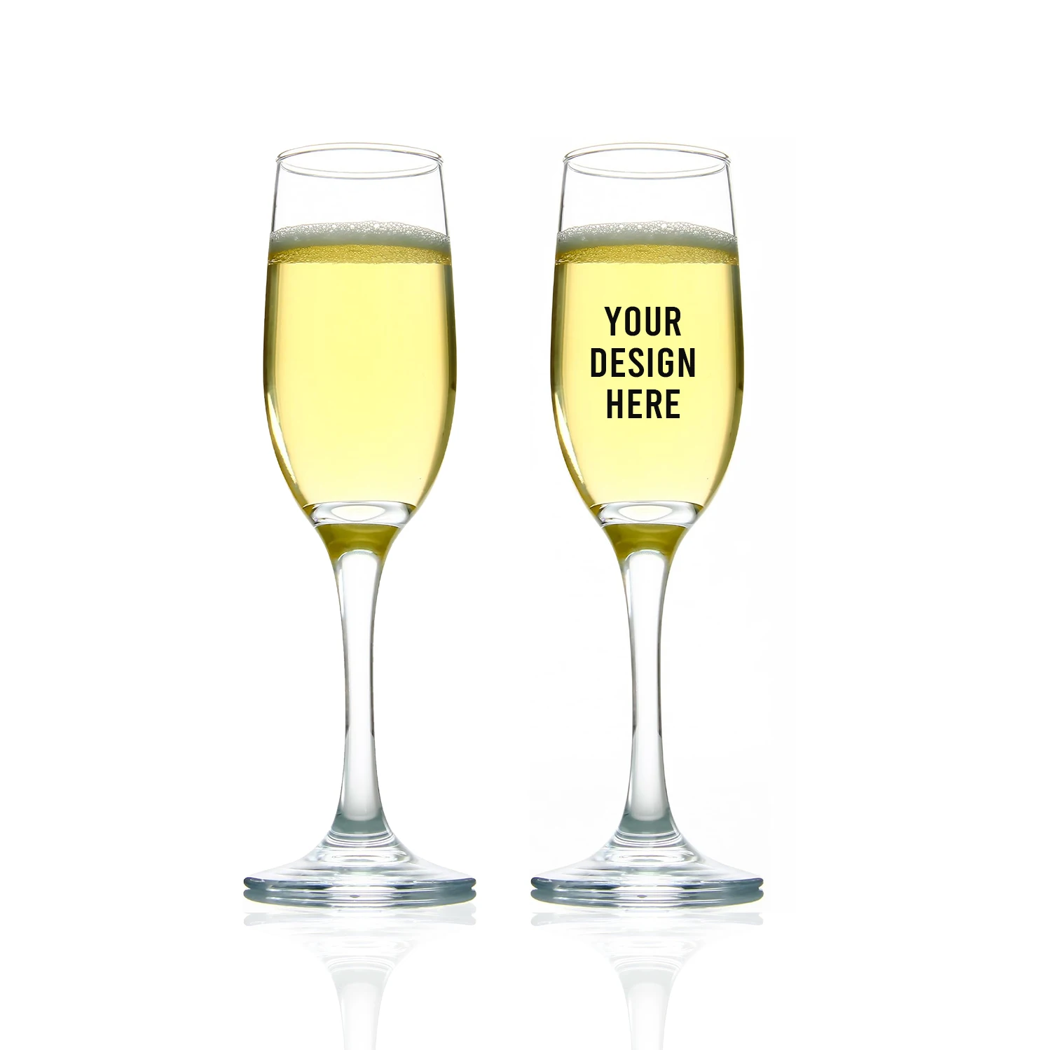 Custom personalized logo Elegant Stemmed Champagne Coupes 6oz Clear champagne flutes glass for Birthday,Parties,Wedding