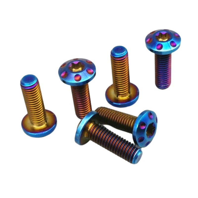 Motorcycle Disc Brake Capliers Ti Bolts M8 x24mm Torx Head Burned Blue titanium Screws Titanium Bolt