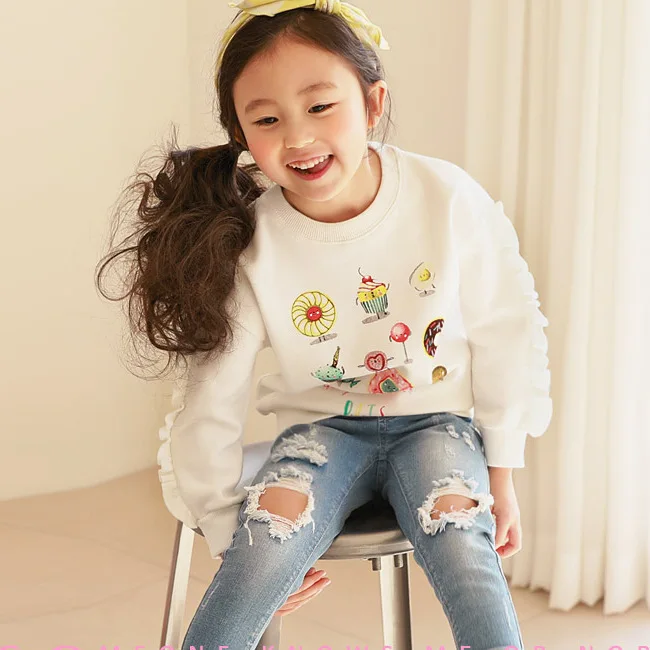 Online Shop China Children New Korean Design Elegant Ruffle Side Blouse