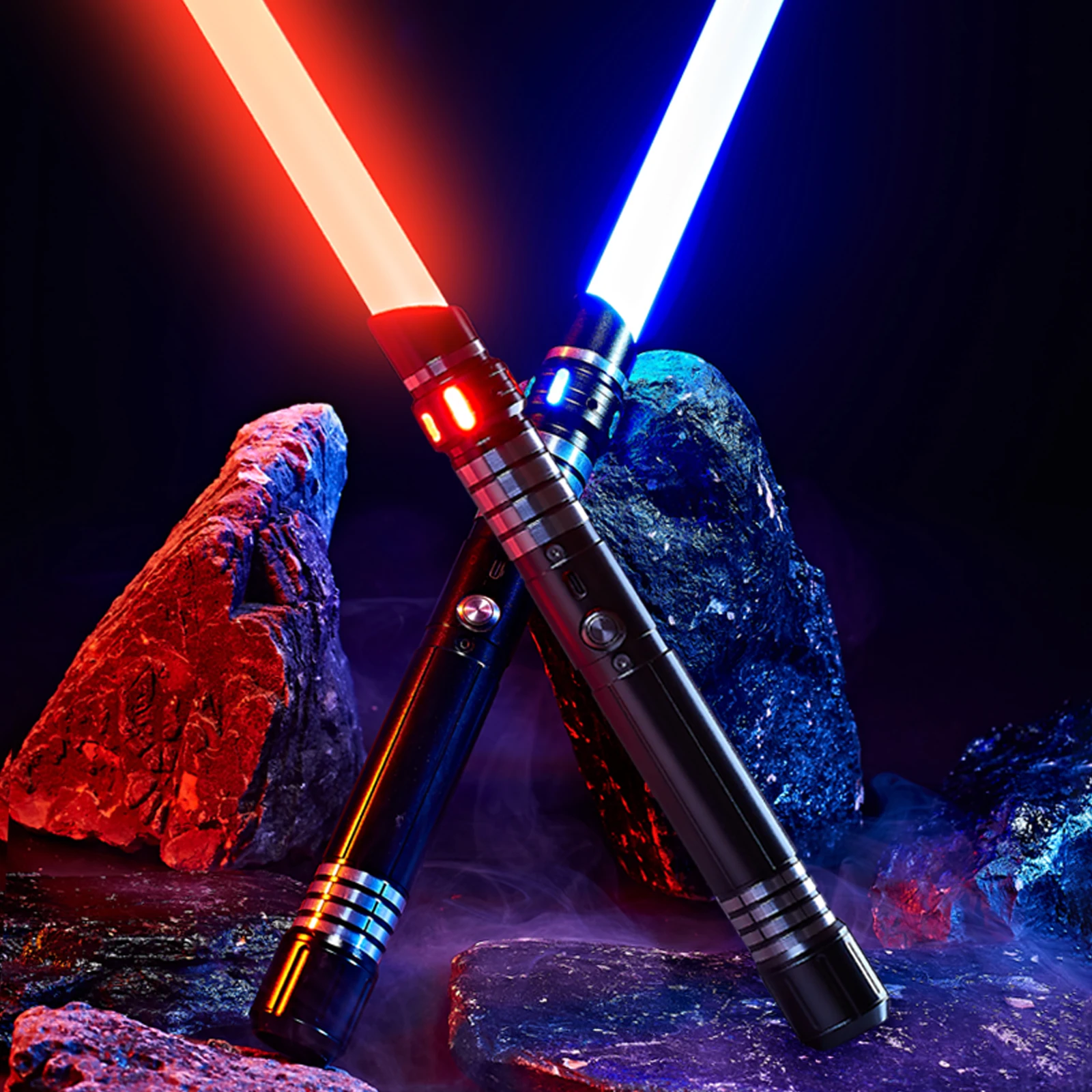 2 in 1 Metal handle 15 colors light-up toys for cosplay USB charging RGB lights wireless lightsaber
