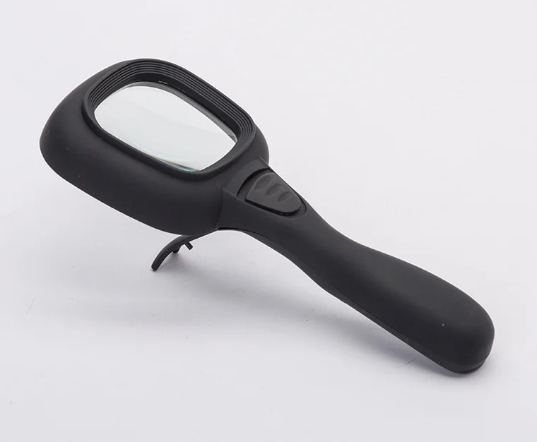 Hotselling TH-600558-2 multifunctional  rectangle handheld magnifying glass with 5led lights and 1UV money checking lamp