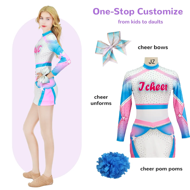 Custom Sexy Cheerleader Uniform Personalized Youth Sparkle Cheerleading Practice l Uniforms Cowboys