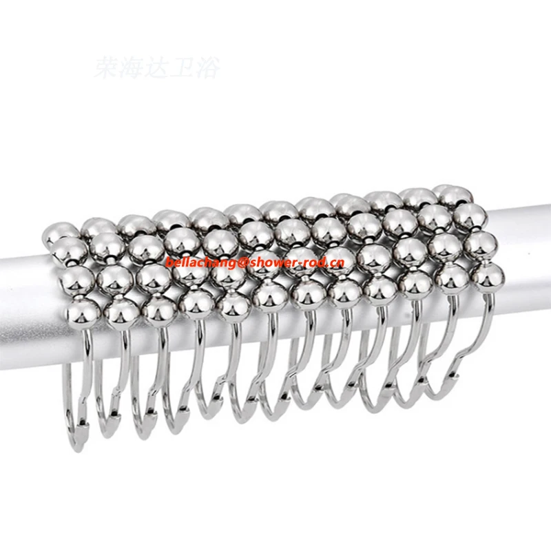 Stainless Steel Shower Curtain Rings 12 packs Metal round brushed nickel Shower Hooks for Bathroom Shower Rods