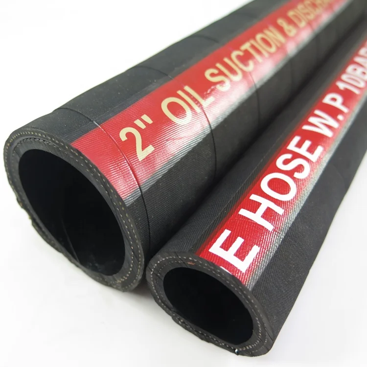 Black Wrap Surface 1 1/4 Inch Rubber     Spring Flexible Water Suction And Discharge Hose
