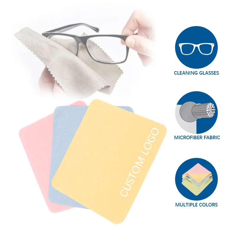 High Quality Microfiber Screen Cleaner Wipes Custom Logo Eyewear Glasses Lens Cleaning Cloth