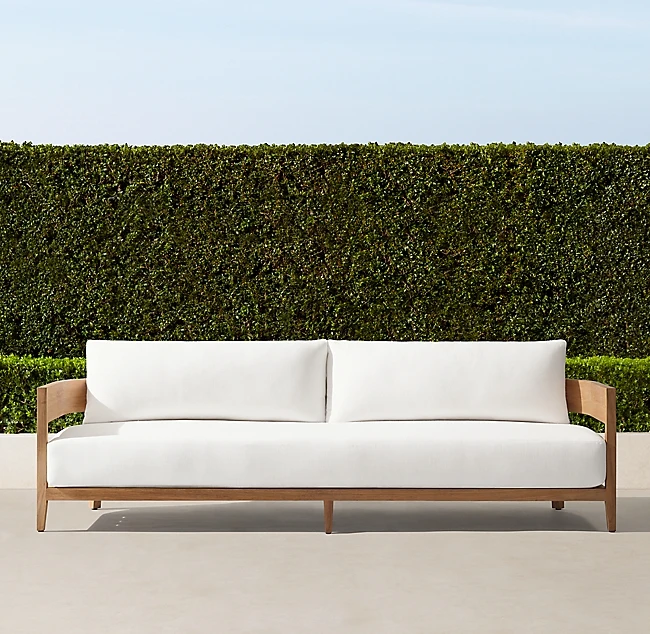 Outdoor Luxury Outside Furniture Curved Backrest Moon Design Deep Seat Solid Teak Furniture Sofa Set