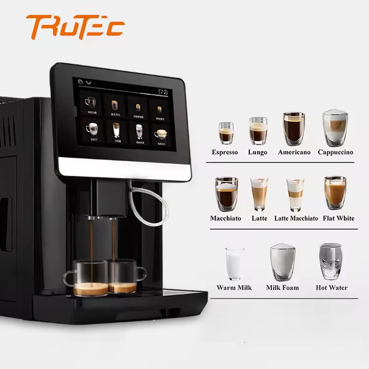 Electric smart bean to cup super touch screen automatic coffee machine espresso
