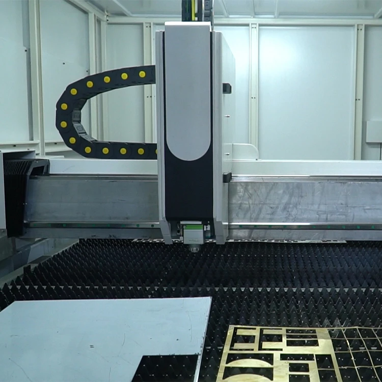 Industrial 3000w 6000w double platform enclosed fiber laser cutting machine for metal aluminum sheet