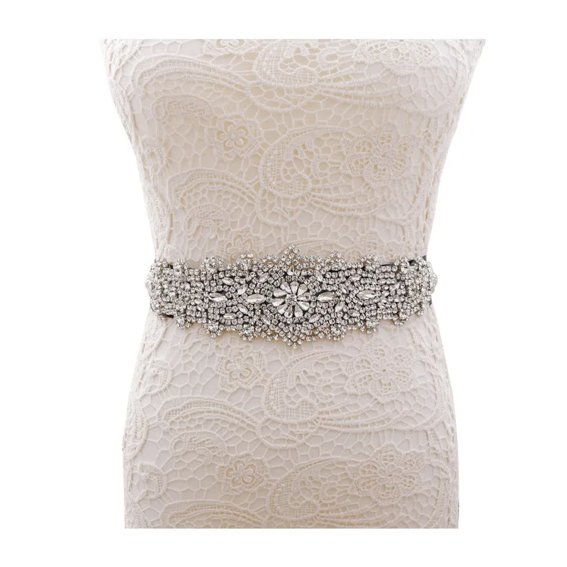 Wedding Gown Sash/ Silk Waist Satin Belt Crystal Sash Bridal Saree Belt For Bridesmaid