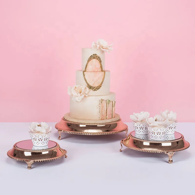 gold cake stand set for wedding birthday party christmas afternoon tea metal round cupcake stand  decoration dessert table