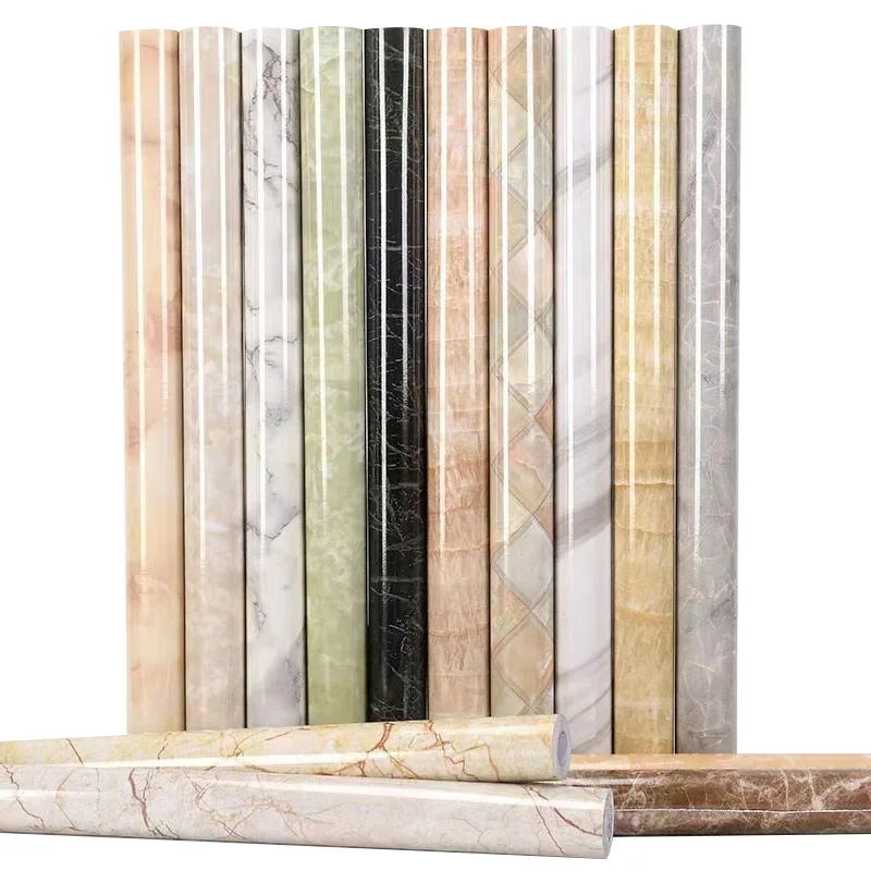 Marble Wallpaper Wall Sticker Self Adhesive waterproof marble  pattern mural  for walls  PVC for kitchen and bathroom decoration