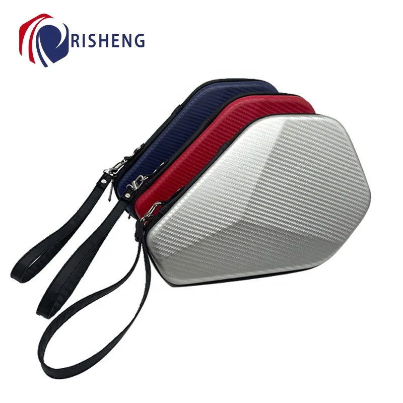 Risheng Colorful Pu Carrying Ping Pong Paddles Bats Bag EVA Table Tennis Rackets Hard Case for Training and Competition