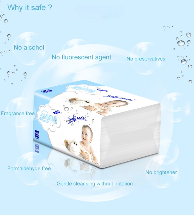 Wet Water Facial Tissue Customized Purchased Stock Facial Paper