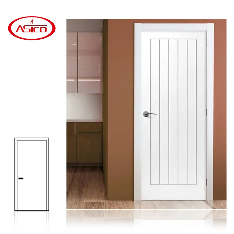 UL listed 20 minutes natural veneer finished solid core flush wooden fire rated door