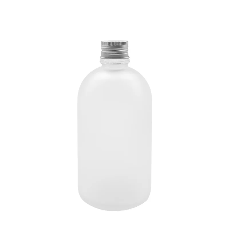 Wholesale 270Ml Empty Round Frosted Glass Beverage Juice Bottle With Aluminum Lid