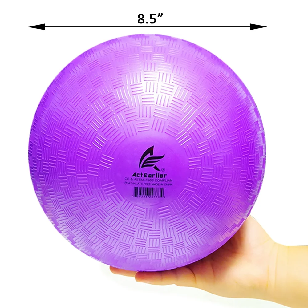 ActEarlier Kids Toy 8.5' Red Blue Yellow Green Orange Playground Ball Kickball Dodge ball Outdoor Soft PVC Bouncy Ball