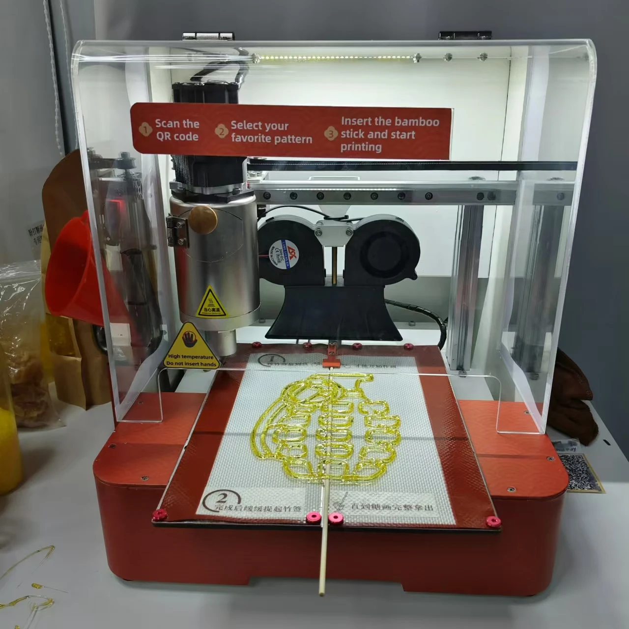 2024 Hot Selling Intelligent 3D Food Printer Snack Machine Portable Sugar Painting Vending Machine For Kids Party Playground