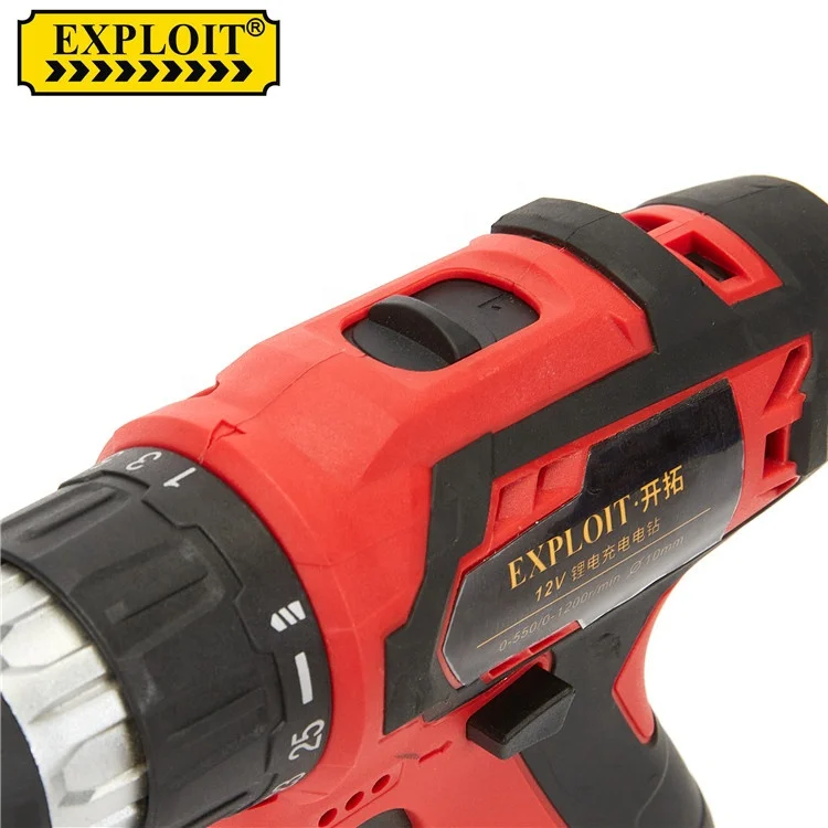 12V brushed power drilling tools set combination portable electric drill bit kit electrical hand Lithium battery drill