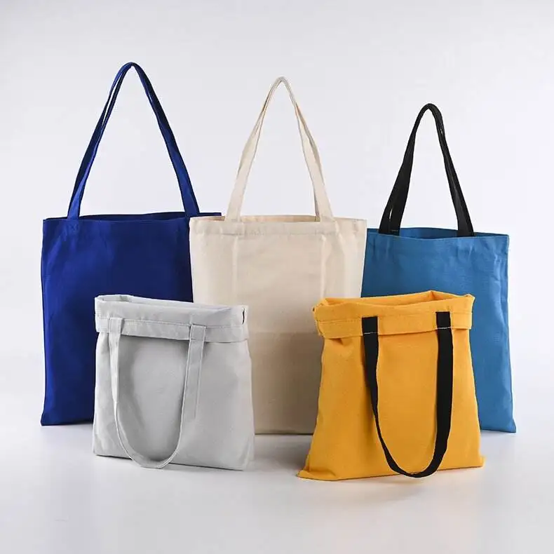 Factory Promotion Personalized blank cotton colorful canvas bag Reusable shopping cotton tote with support for custom LOGO