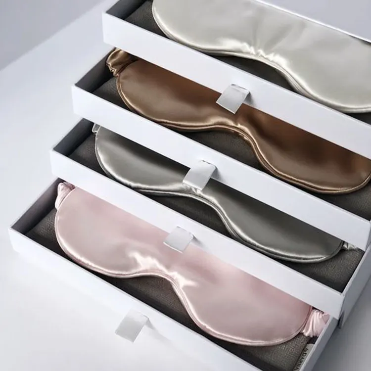 hot selling custom logo luxury travel silk eye mask for sleeping  sleep Blindfold 100% mulberry silk eyemask