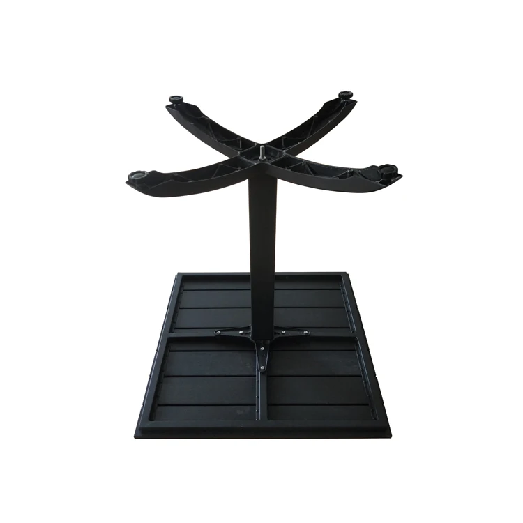 Outdoor garden Plastic wood square 70x70cm bistro dining table coffee aluminium table with  adjustable foot