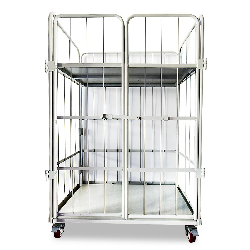 Индивидуальные тяжелой нагрузке 4 Колеса Складная воронка стальная клетка хранения контейнер из проволочной