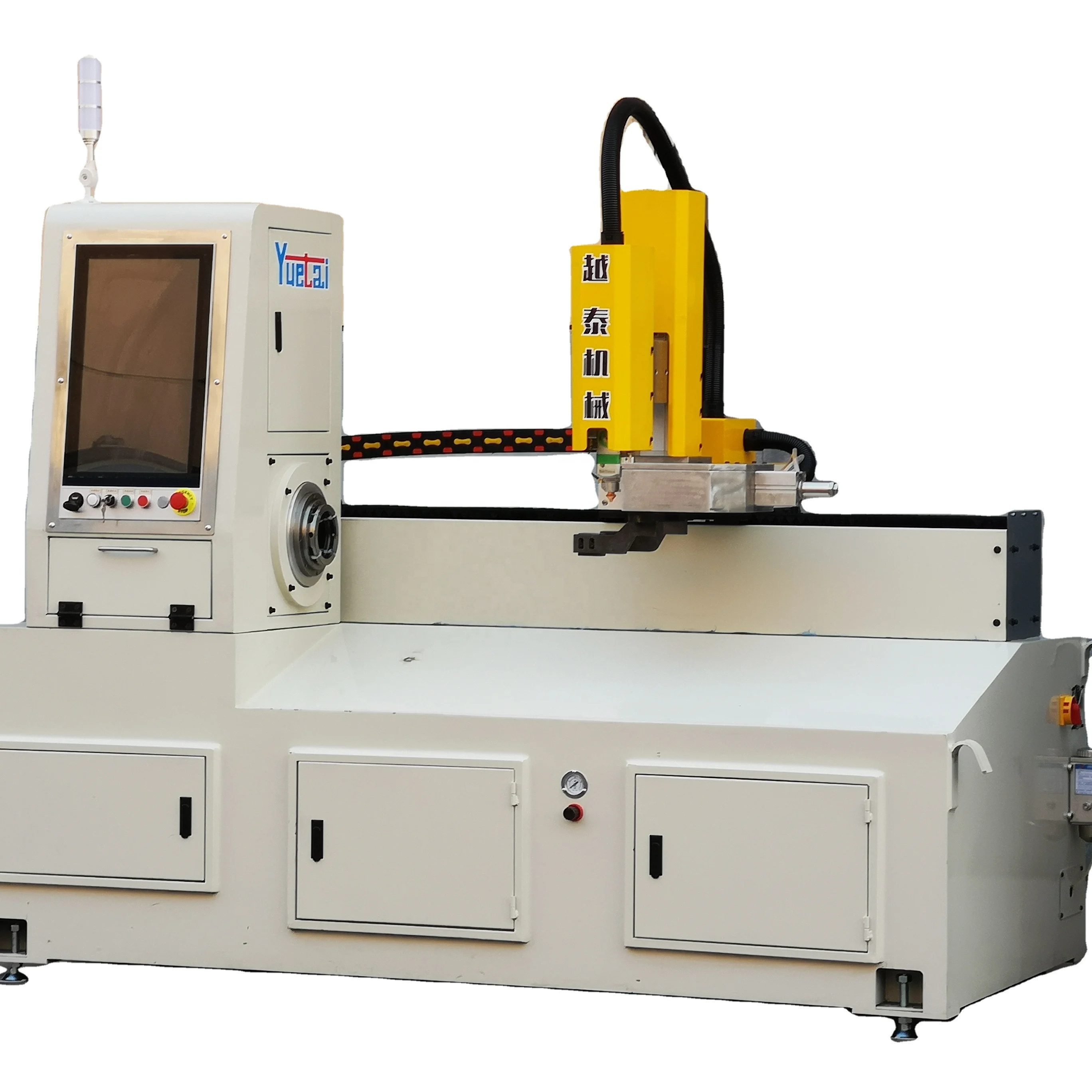 Automatic loading and unloadind laser round tube metal pipe fiber laser cutting machine for carbon steel and stainless steel