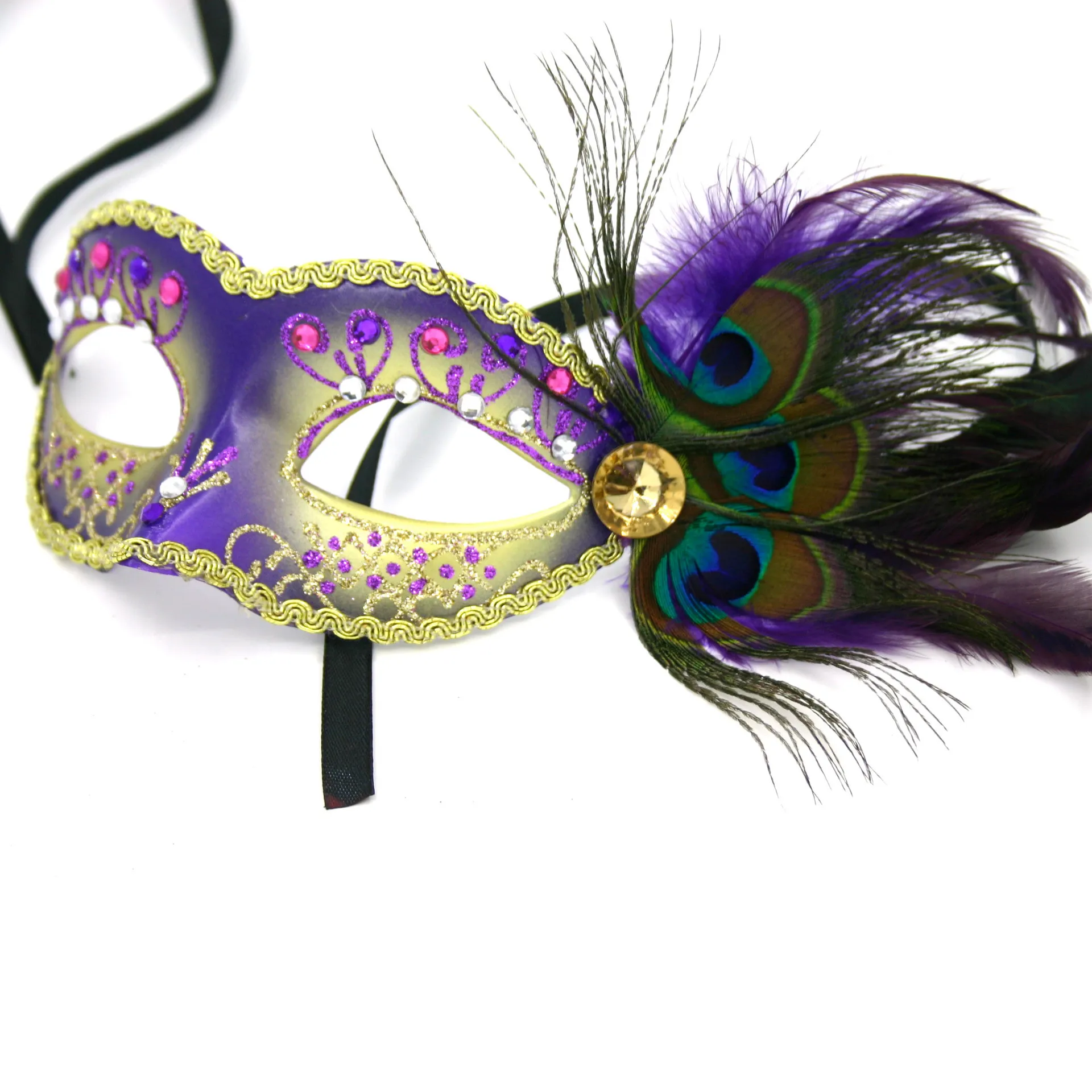 Carnival Painted Feather Mask Makeup Ball Performance Mask Venetian Mask