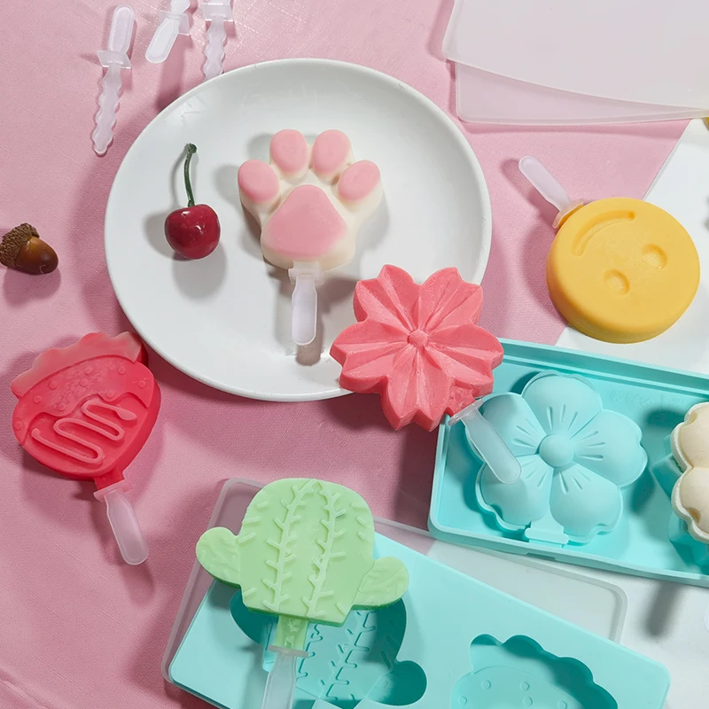 
China Manufacturer Lianglian unique style silicone moldIce Cream Silicone Mold Popsicle Ice Cream Stick Mold Maker Tray Silicone 