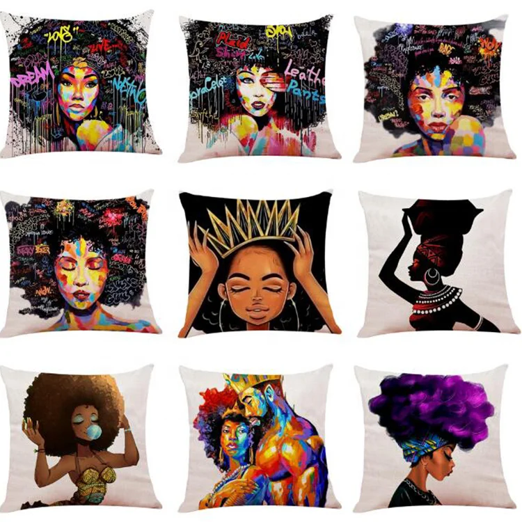 
Wholesale Custom Square Sofa Digital Printed African Pillow Case Cover 