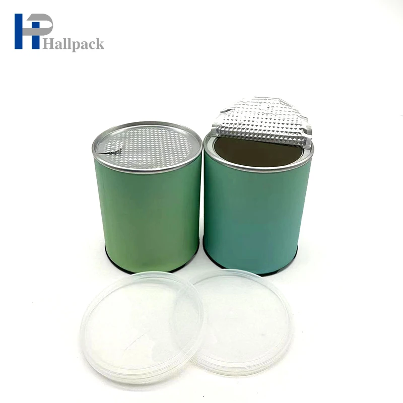 Custom Brand Design Eco-Friendly Kraft Plastic Lid round Cylinder Paperboard Tube for Craft and Packaging Use
