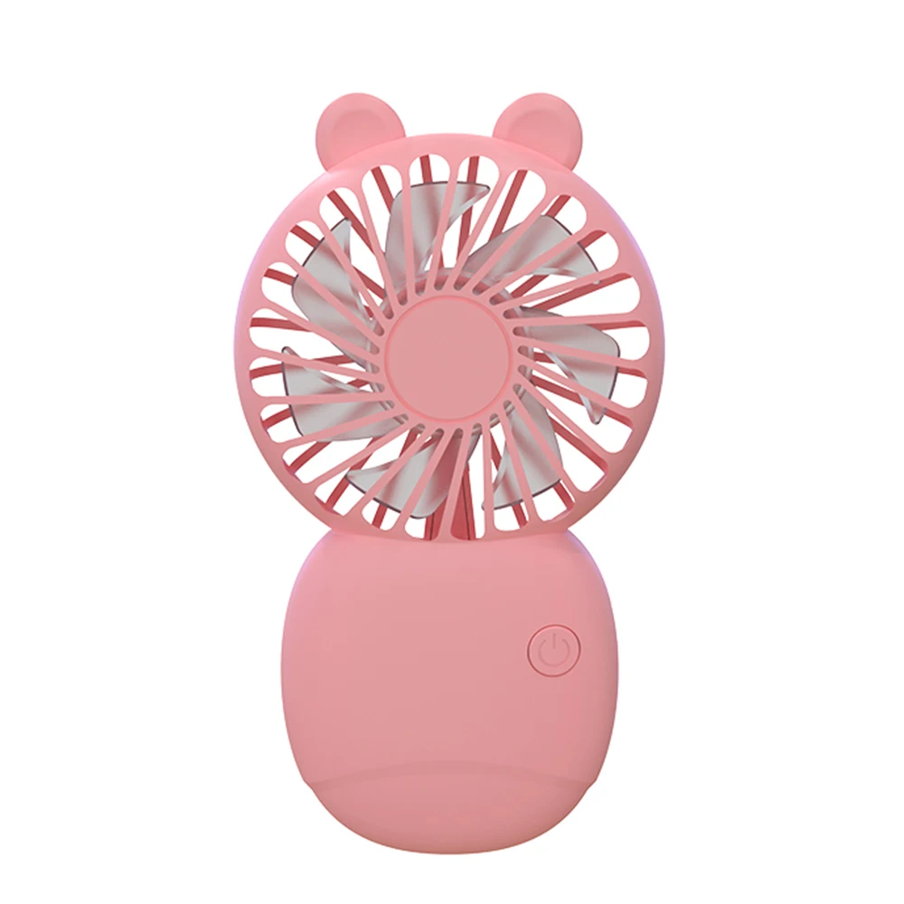 Cute Animal Deer Bear Frog Travel Office Usb Desk Cooling Fans Handheld Portable Pocket Mini Fan With Mobile Phone Holder