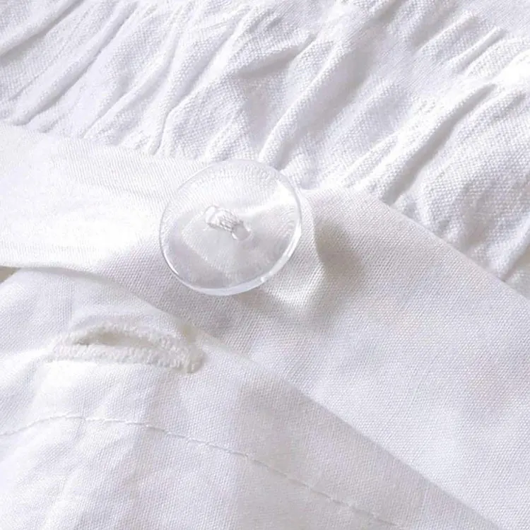 Polyester cotton solid white seersucker duvet cover bedding set