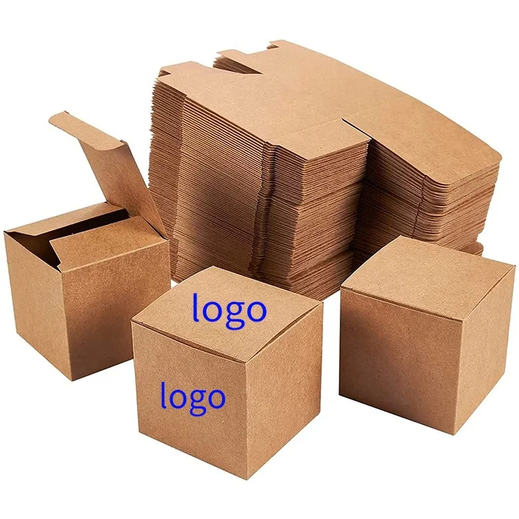 Small kraft gift boxes bulk can custom logo size candle boxes for party favor business gifts
