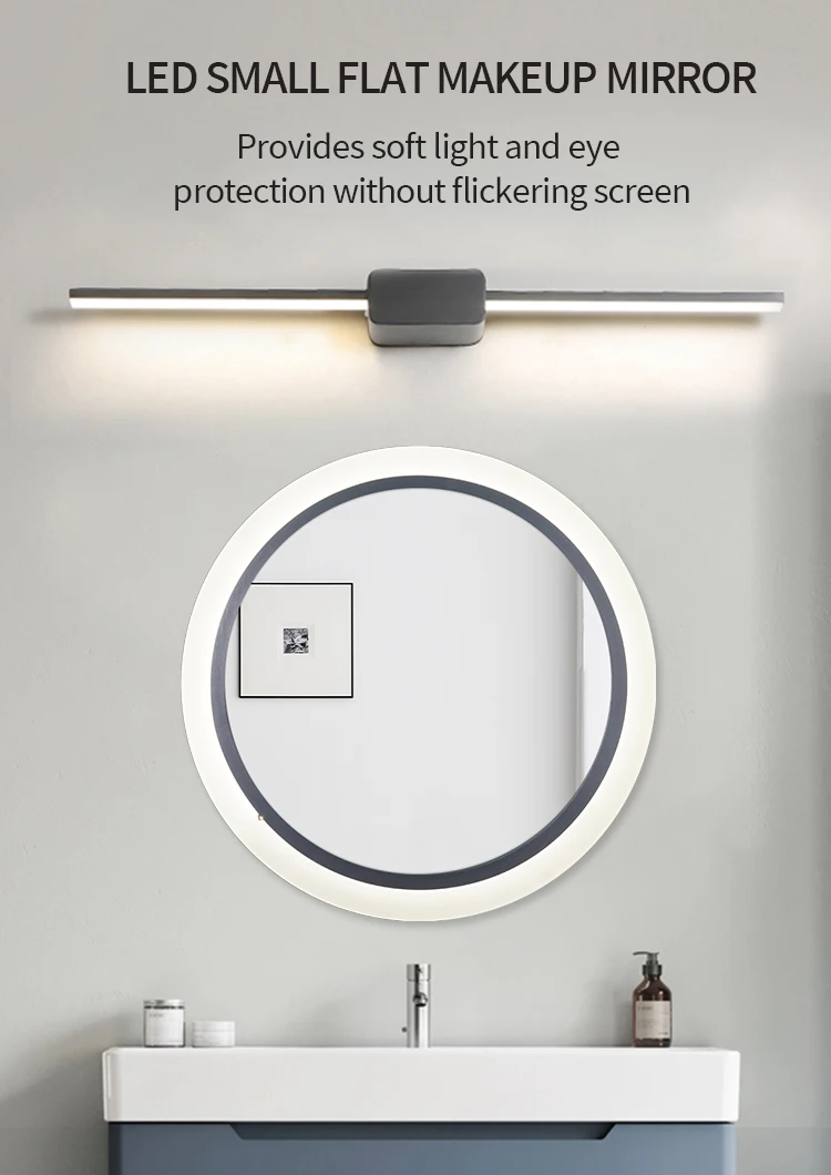 LED High Class Smart Design Illuminated Bathroom Usage Graphic Design Solution Modern Round Led Mirror With Frame