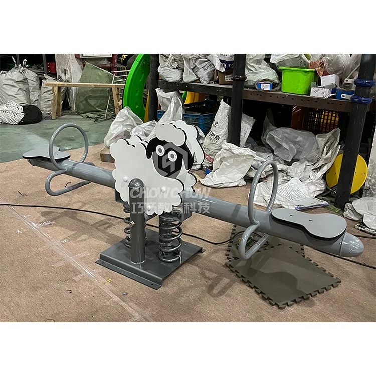 QiaoQiao High Quality Double Seats Outdoor Seesaw Park Playground Iron Seesaw for Kids