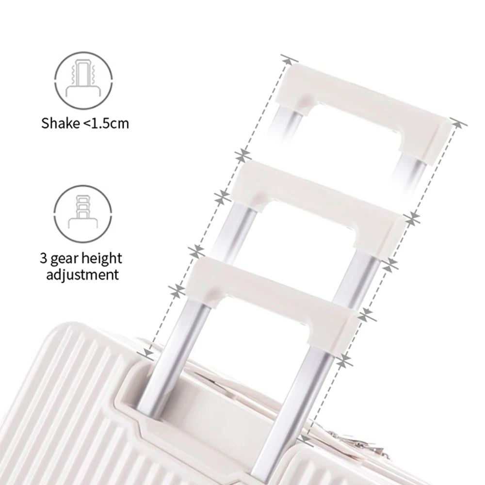 Laptop koffer  to carry pp handle suitcase roller wheels luggage sets with front pocket travel suitcase with zippers