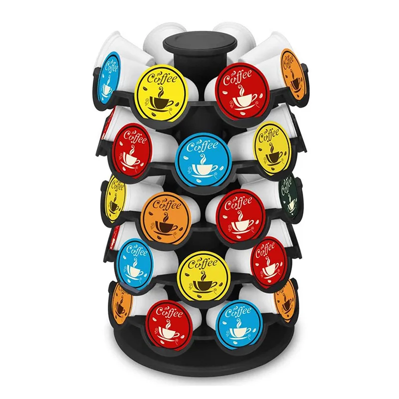 40 K-Cups Pod Rotating Iron Wire Dolce Gusto Coffee Capsule Carousel K-Cup Carousel Holds Storage Rack Organizer