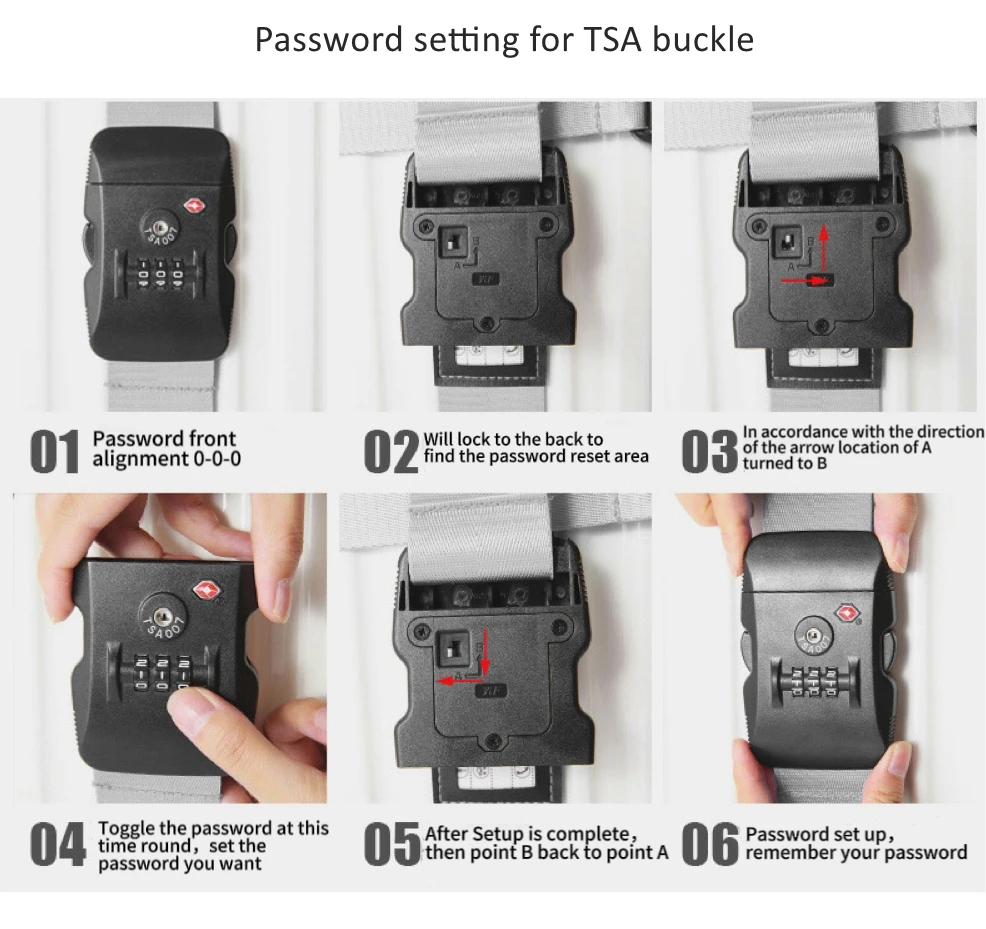 Custom Made Print Logo Polyester Travel Bag Suitcase Belt Luggage Strap Belt With TSA Lock