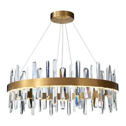 Wholesale Modern Indoor Living Room Dinning Room Oval Decoration Stainless Steel Crystal Led Chandelier Pendant Lamp